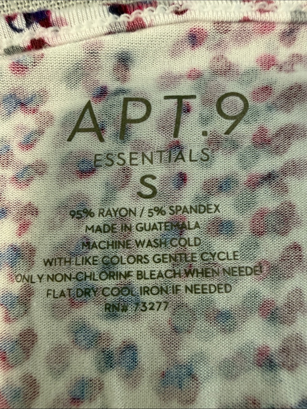 Apt. 9 Essentials Women's Scoop Neck Printed Tee in White and Pink SZS - Picture 5 of 11